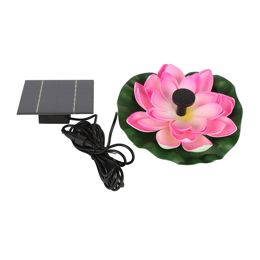 Lotus Flower Solar Water Pump Landscaping Floating Solar Bird Bath Fountain for Fish Pond Garden Patio Aquarium 1.4W