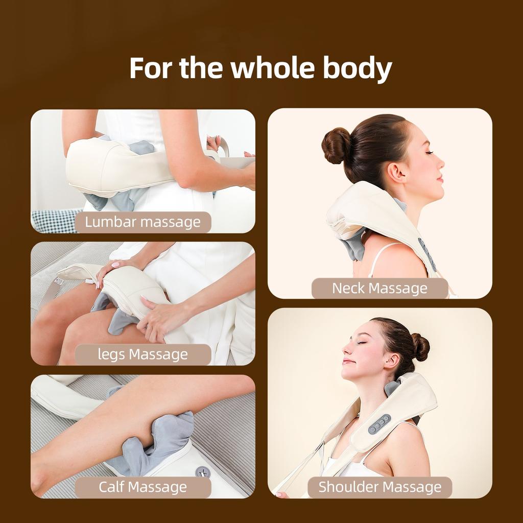 Foreverlily Neck And Shoulder Massager Wireless Neck And Back Shiatsu Kneading Massager Neck Cervical Relaxing Massage Shawl