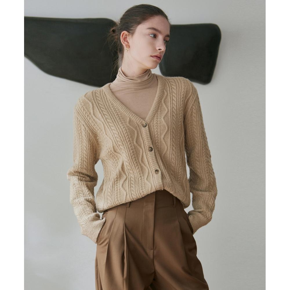 

NICK&NICOLE Fisherman V Knit Cardigan_Песочно-бежевый