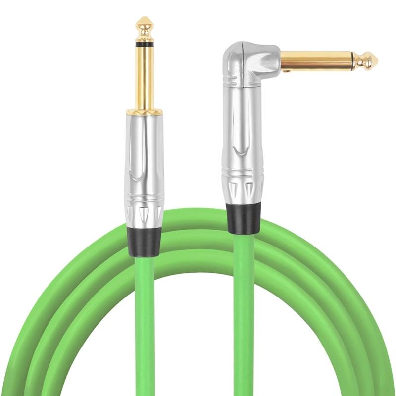 Guitar Cables, 6.35mm To 6.35mm TRS Stereos Amp Rubber Guitar Cord for Studio Monitor Electric Guitar Keyboards Mixers