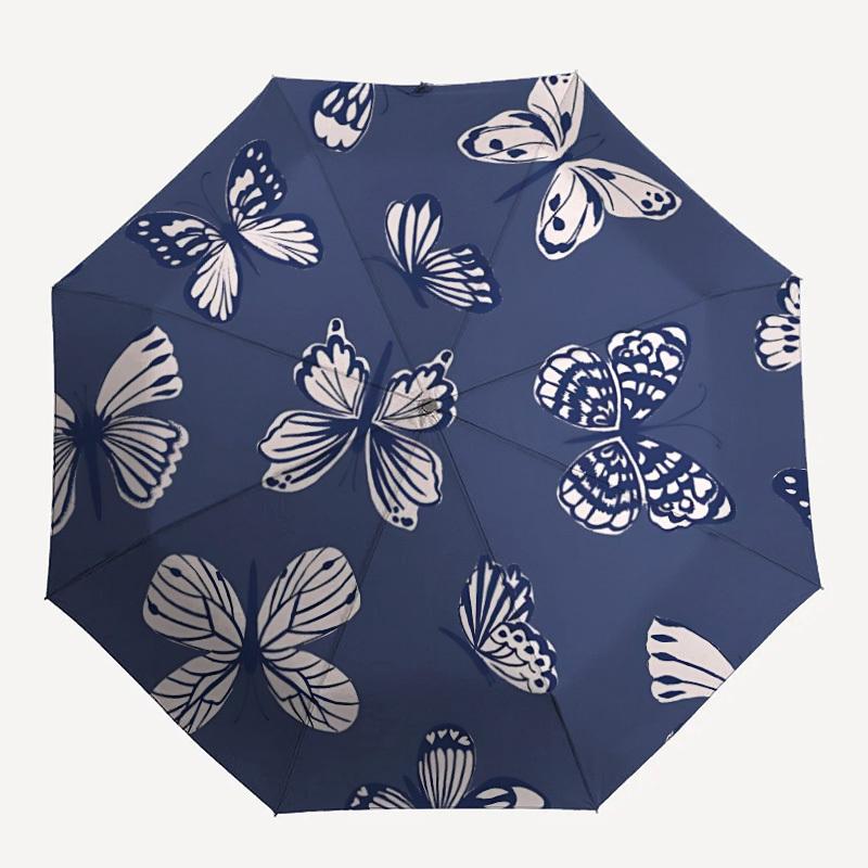 

1pc Butterfly Print Automatic Folding Umbrella, Portable & Foldable Design with 8 Ribs, Casual Outdoor Accessory yy250805125