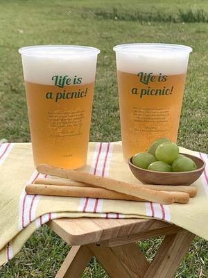 Elegant Table Life Is Picnic Portable Reusable Cup Beer Drink Mug for Camping