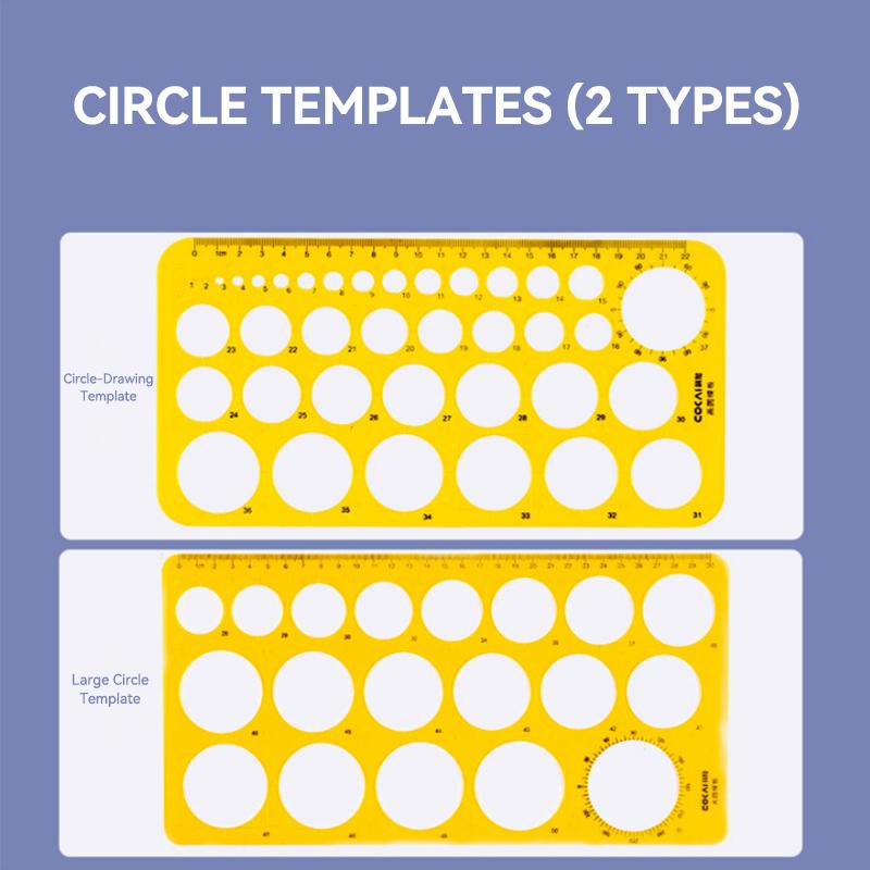 Circular Oval Ruler With Hollow Circle Cutting Durable Drawing Design Architect Template Drafting Ruler Template Measuring Ruler