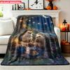 Flannel Blanket 1pc Enchanting Hedgehogs Night Gathering Soft Air Conditioning Blankets Office Sofa Blankets Nap Blankets Camping