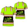3D Print Funny Truck Driver Uniform T-shirt For Men O Neck Short Sleeve T Shirts Workwear Casual Personality Fake Stripe Tee Top