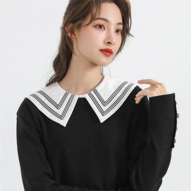 Perfect Match New Lapel Fake Collars Woman Vintage Half Shirt False Collar For Womens Removable Detachable Lapel Collar Faux Col