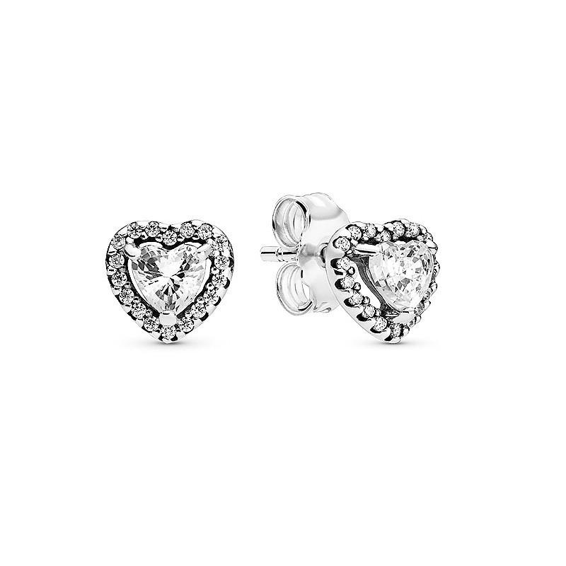 

Elevated Heart Stud Earrings S925 Silver Geometric Elements Jewelry Girl Style A