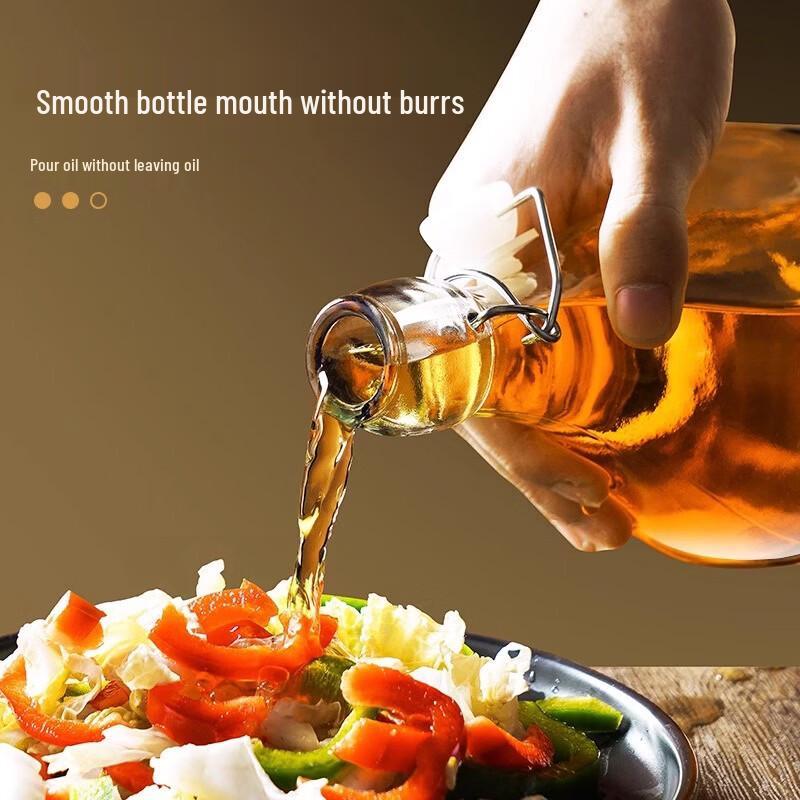 Glass Airtight Storage Bottle with Buckle Lid