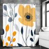 Flat Wind Floral Shower Curtain, Bathroom Decorative Shower Curtain, Waterproof Shower Curtain with Hooks