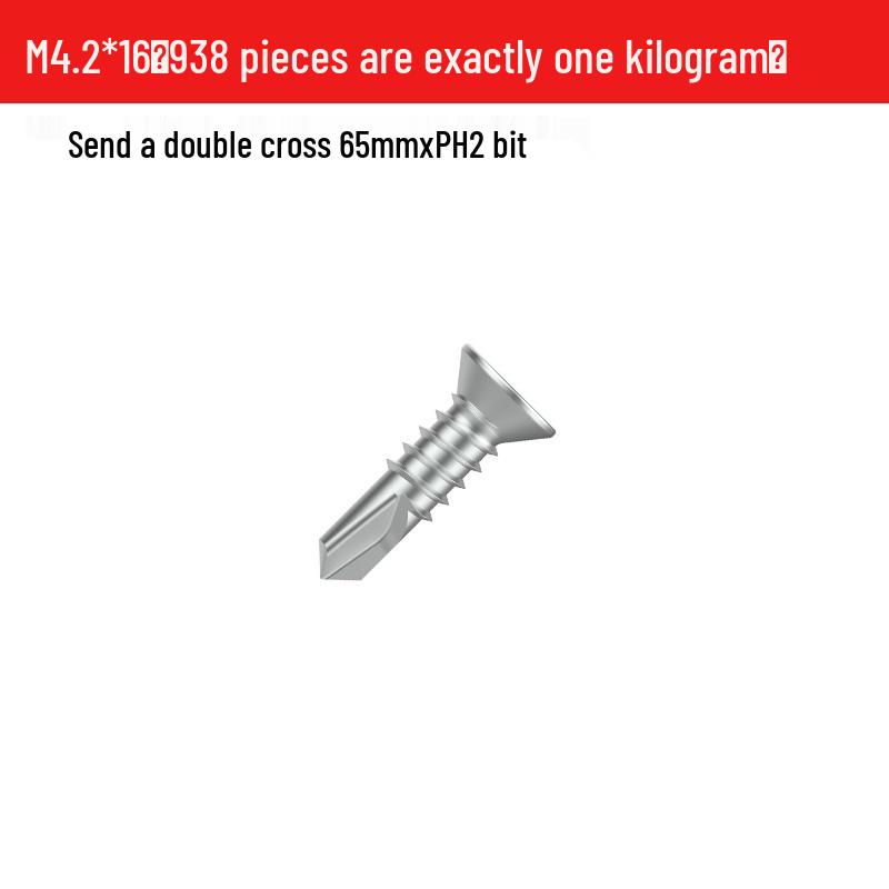 M4.2 Phillips Countersunk Self-Drilling Flat Head Galvanized Steel Screw for Metal and Tile