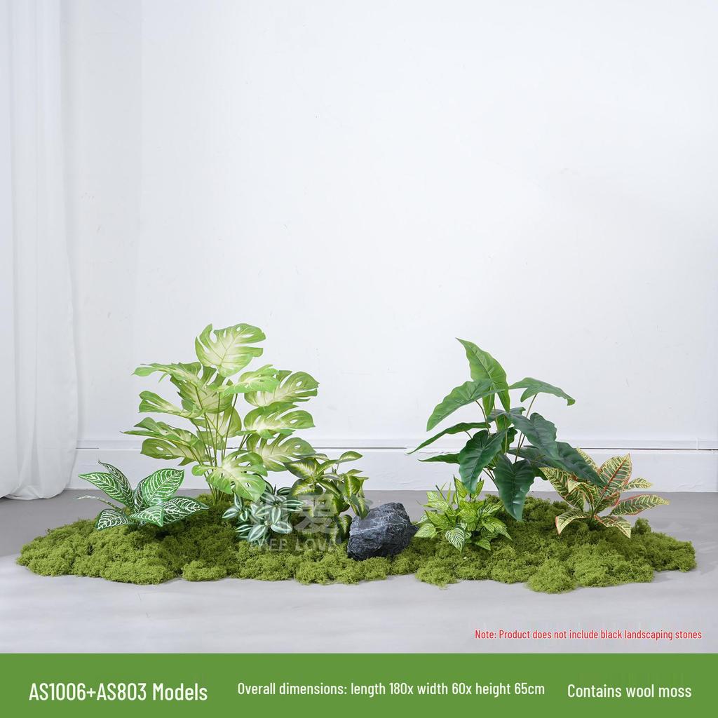 Luxury Faux Green Plant and Flower Decor - Indoor Moss and Grass Clusters for Elegant Landscaping.