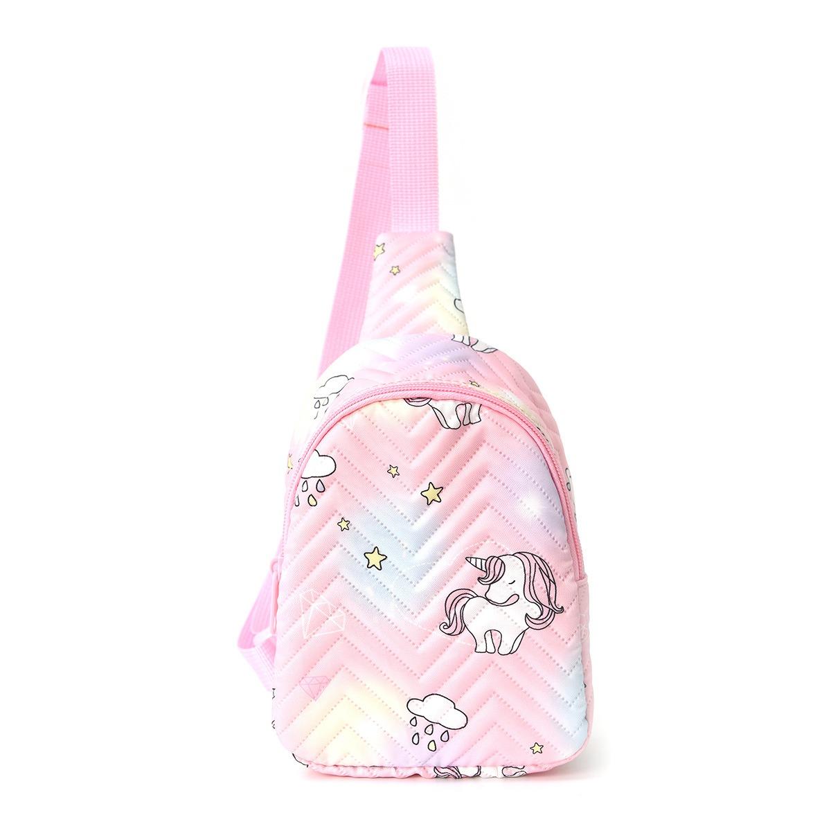 

Children s cute breast bag fashiable large capacity primary school students fanny pack fashiable casual versatile portable b лавандовый