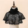 Gothic Ruffled Collar Capelet Cosplay Pullover Victorian Collar Lapel Medieval Cosplay Victorian Ruffled Lace Collar