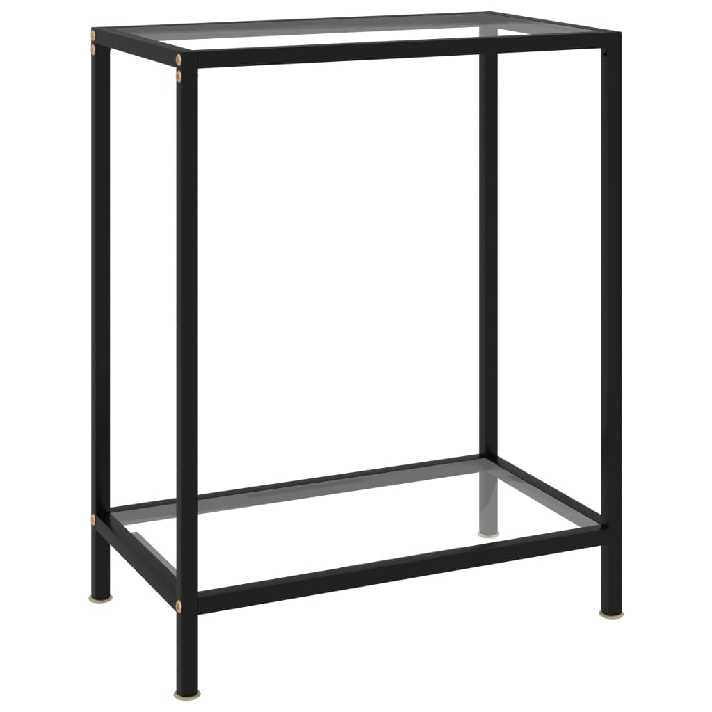 Console Table Transparent 60 X 35 X 75 Cm Tempered Glass