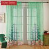 1PC Nuan Series Christmas Style Sheer Curtain Colorful Christmas Tree Print Tulle Curtain for Kitchen Bedroom and Living Room Home Decor