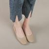Soft Heel Comfortable High Heels Girl Thick Heel Niche Beige Simple Square Head Single Shoes
