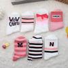 Women's Mid-calf Socks for All Four Seasons In Pink, Trendy and Versatile, Long Letter Student Socks for Autumn and Winter