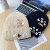 Japanese Patchwork Woolen Hat for Women with Large Head Circumference and Small Face Outdoor Winter Warm Ear Protection Pile Hat for Men Knitted Hat