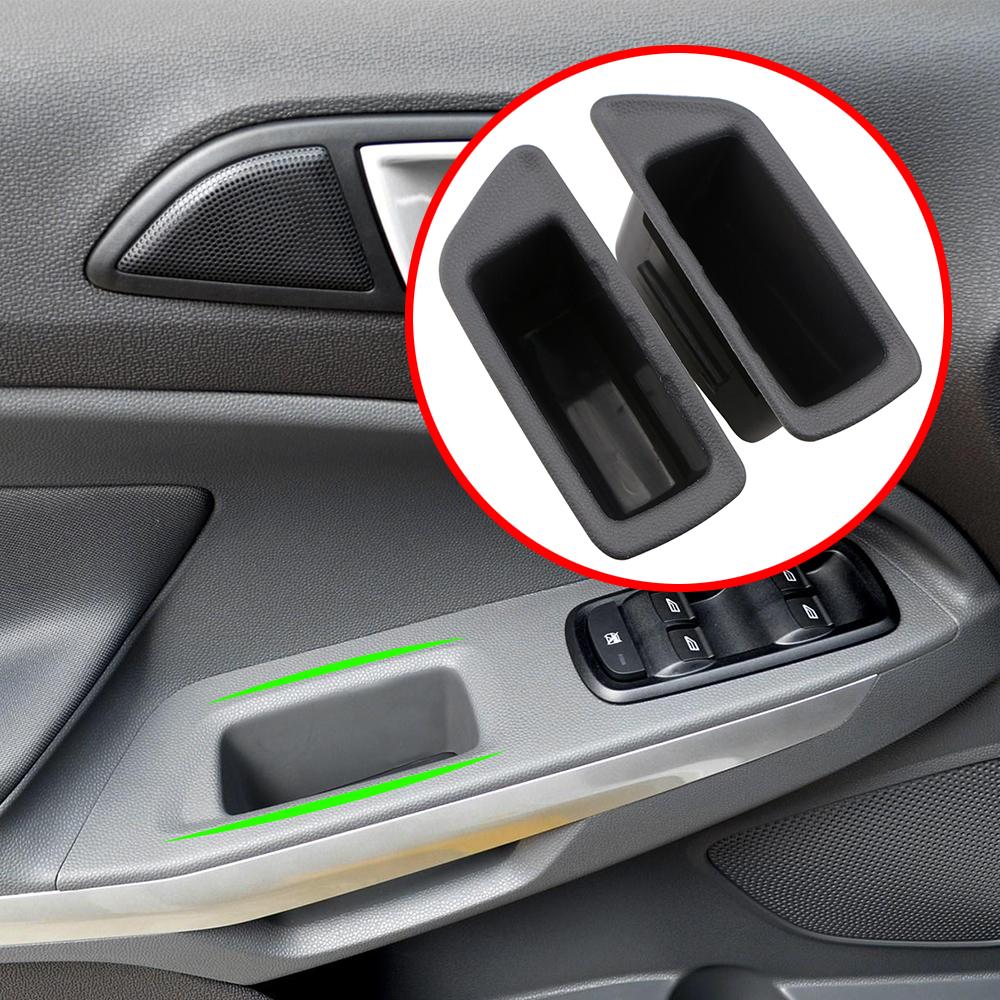 4pcs Car ABS Armrest Container Door Storage Box Handle Boxes Case for Ford Ecosport 2012-2017 Front Rear Accessories