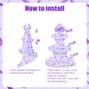 1 Set Non-food Contact 3-Tier Party Cupcake Stand Purple Lightning Design Music Themed Party Birthday Decor Festive Supplies