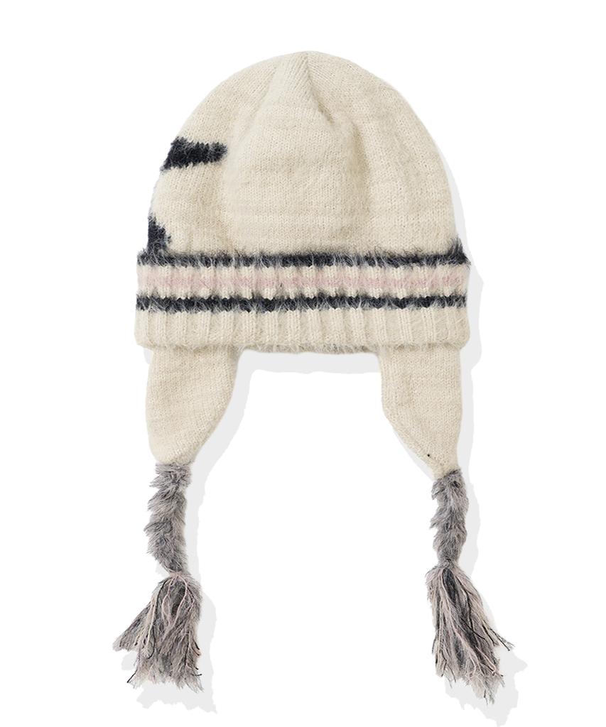 NOT4NERD Chasm Symbol Fuzzy Beanie - Beige
