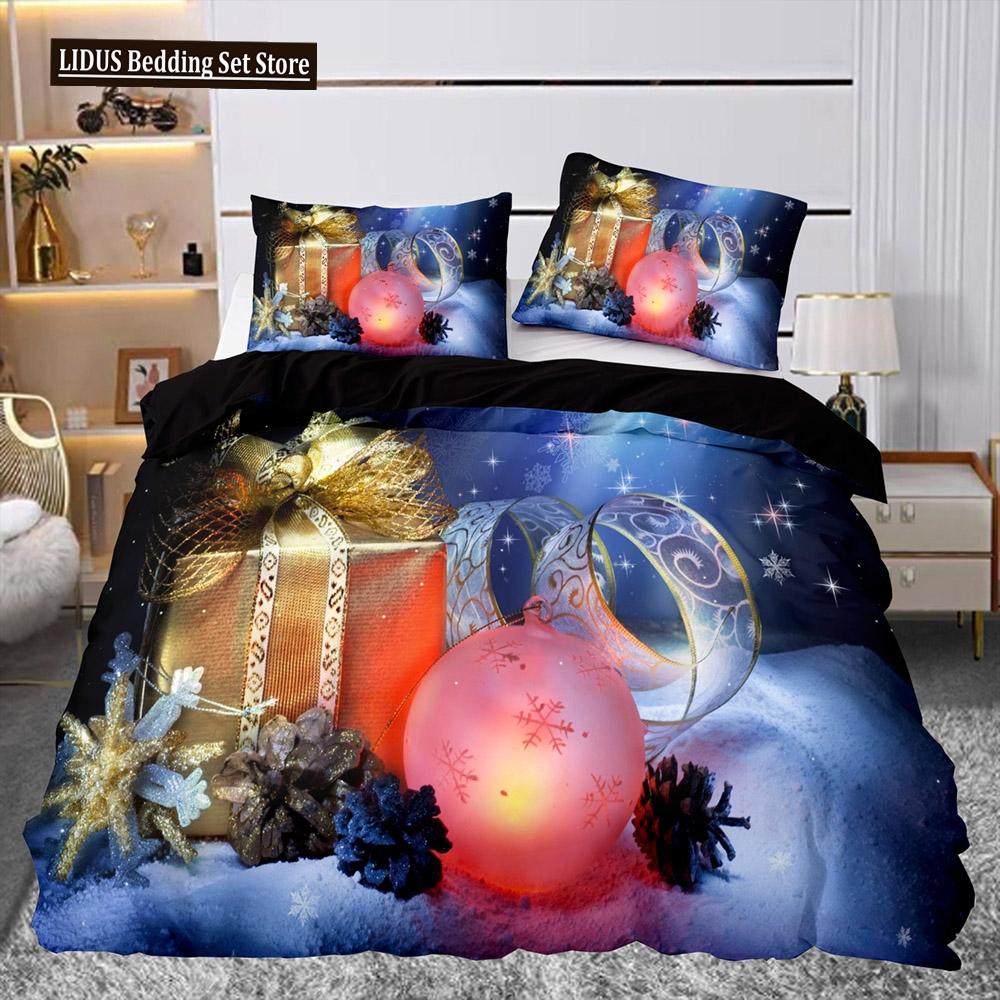 Christmas Gift Pattern Duvet Cover Set Comforter Cover For Kids Boys Girl Teen Polyester Bedding Set King Size With Pillowcases