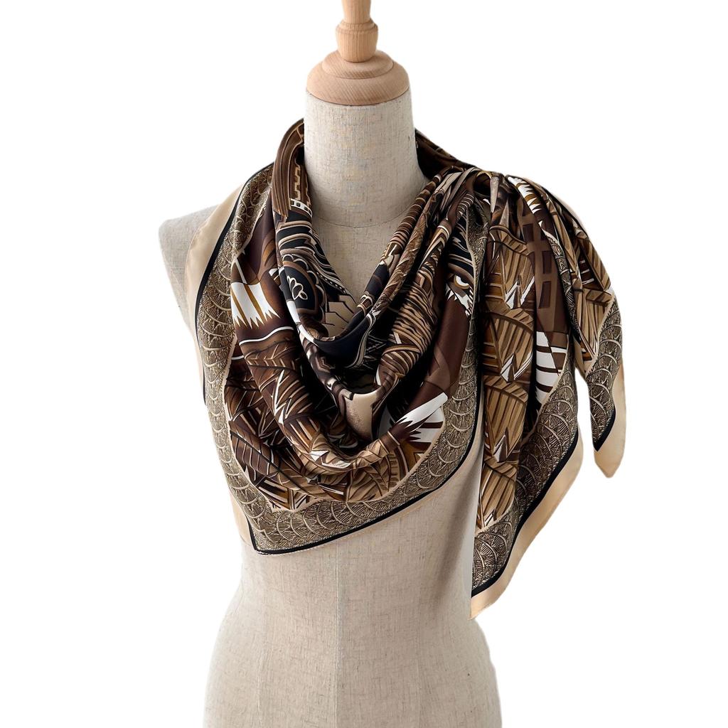High-quality Luxurious Silk Scarves Headband Scarfs Neck Scarf For Women Chain Silk Scarf Women's Decorative Shawl
