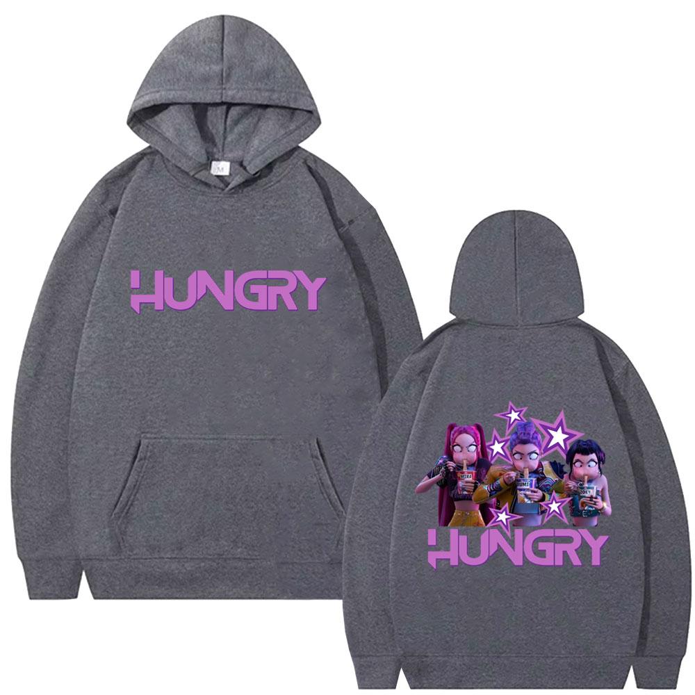 Kpop Demon Hunters Hoodie Cute Funny Rumi Mira Zoey Eat Ramen Pullover Hoodies Men Women Vintage Fashion Trend Tracksuit