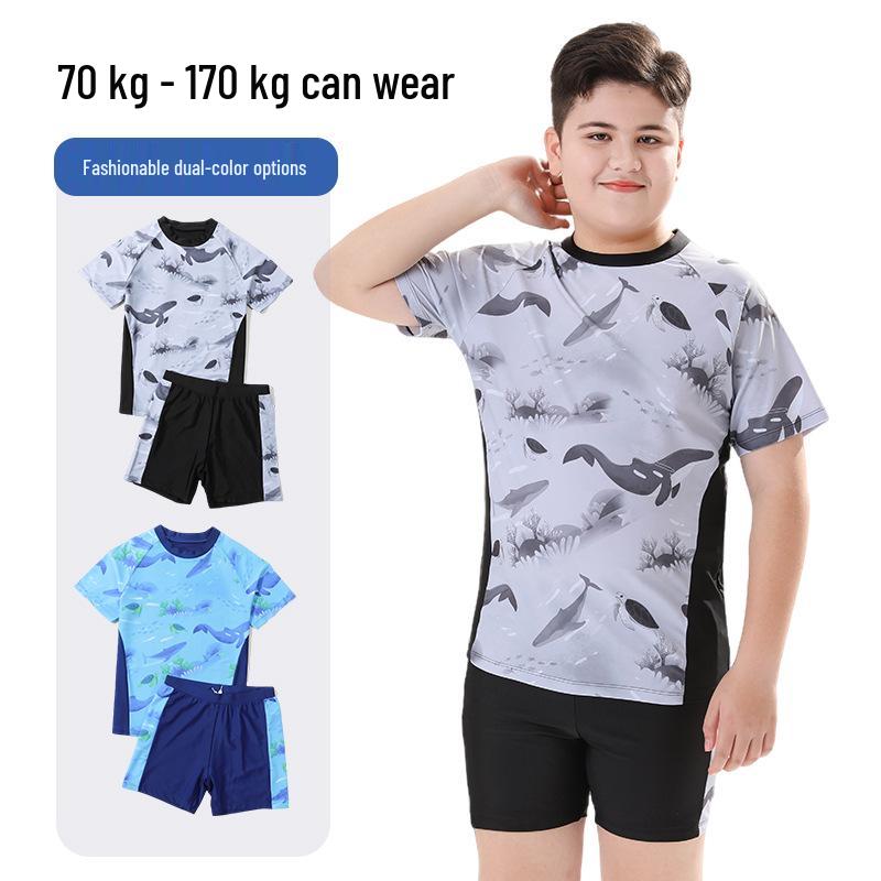 2025 Boys' Summer Swimsuit Set: Stylish Split Swimwear & Trunks for Teens and Kids
