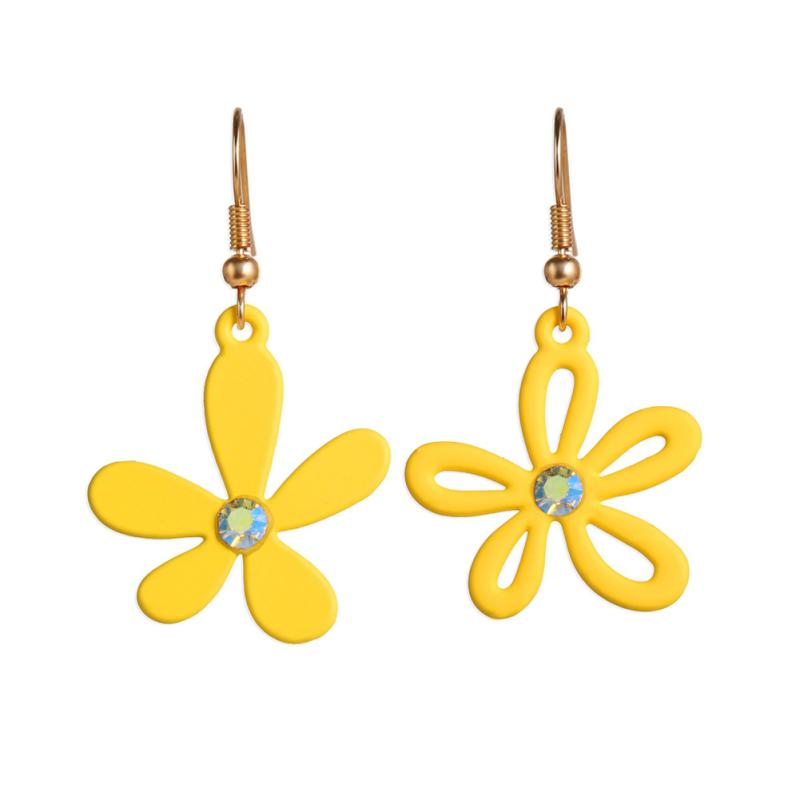 RUI RUI YU 1 Pair Women Earrings Asymmetry Floral Daisy Fresh Alloy Eardrop Jewelry