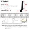Fashion Eilyken 17CM Platform Heels Woman Over Knee Winter Boot Womens Black Knitting Round Toe Thigh High Long Socks  Lady Shoes