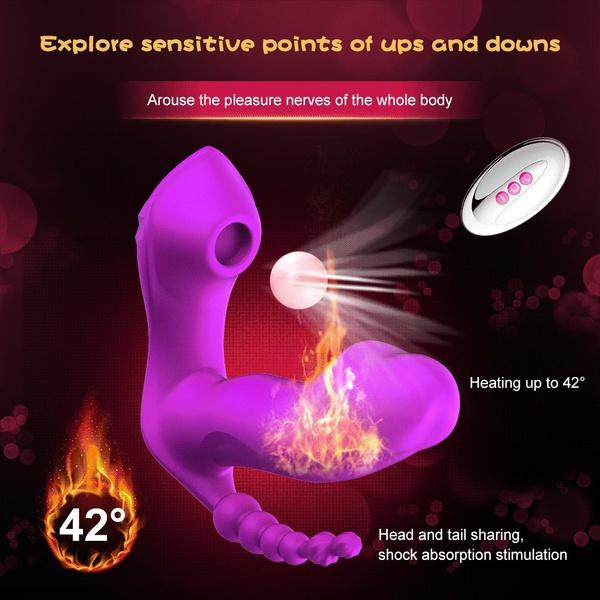 3 IN 1 Sucking Vibrator 7 Mode Vibrating Sucker Anal Vagina Clitoris Stimulator Wearable Oral Suction Erotic Sex Toys for Women Orgasm
