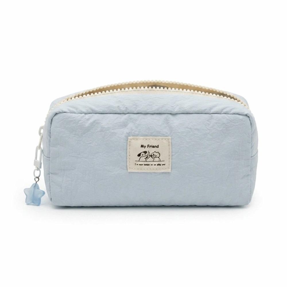 Solid Color Stationery Pouch Spacious Pen Organizer Storage Bag Pencil Case Teens