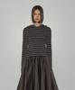 Julie Strip Hoodie (Mauve Brown)