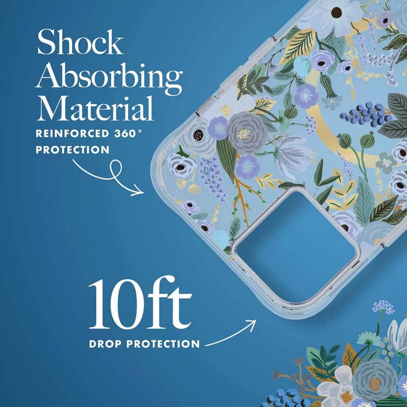 Rifle Paper Clear Magsafe - Etui Iphone 14 Plus (Garden Party Blue)