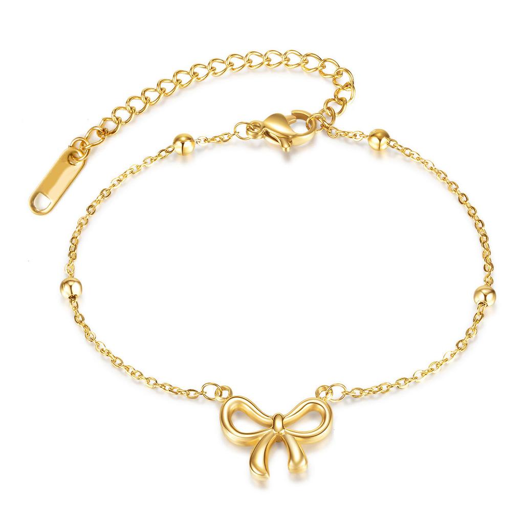 Elegant Bowknot Necklace Titanium Steel Bowknot Pendant Necklaces Butterfly Bow Clavicle Chain Party Jewelry for Women