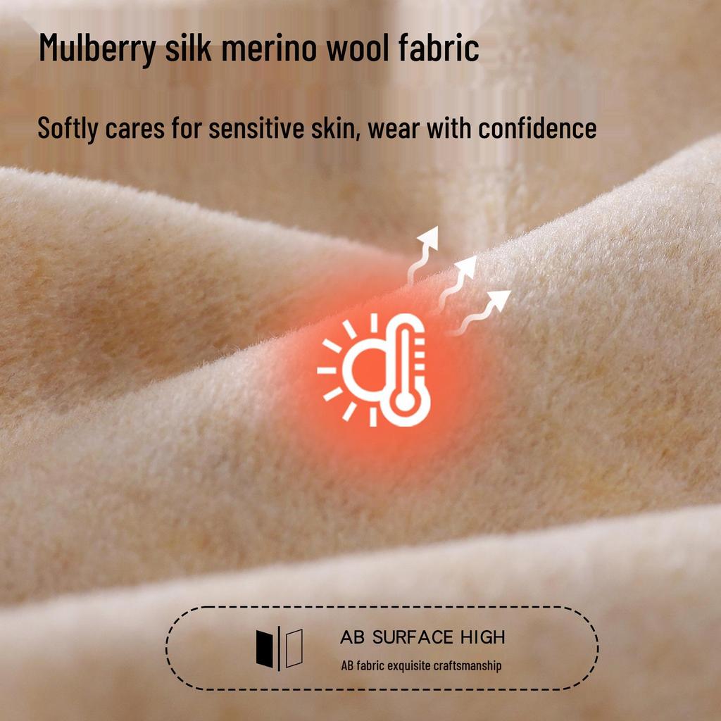 Women's Double-Sided Brushed Seamless Vest: Mulberry Silk & Merino Wool, Autumn/Winter Style with Plus Velvet Base Layer