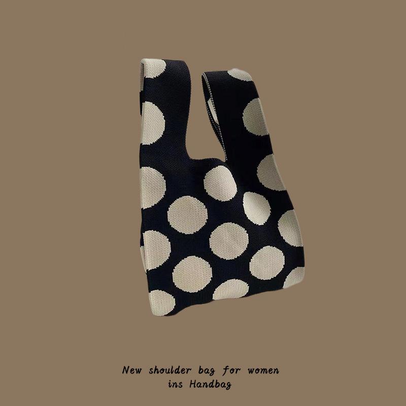 Сумка-тоут Женская вязаная шерстяная сумка-ведро Легкая сумка через плечо с баской — фото 25