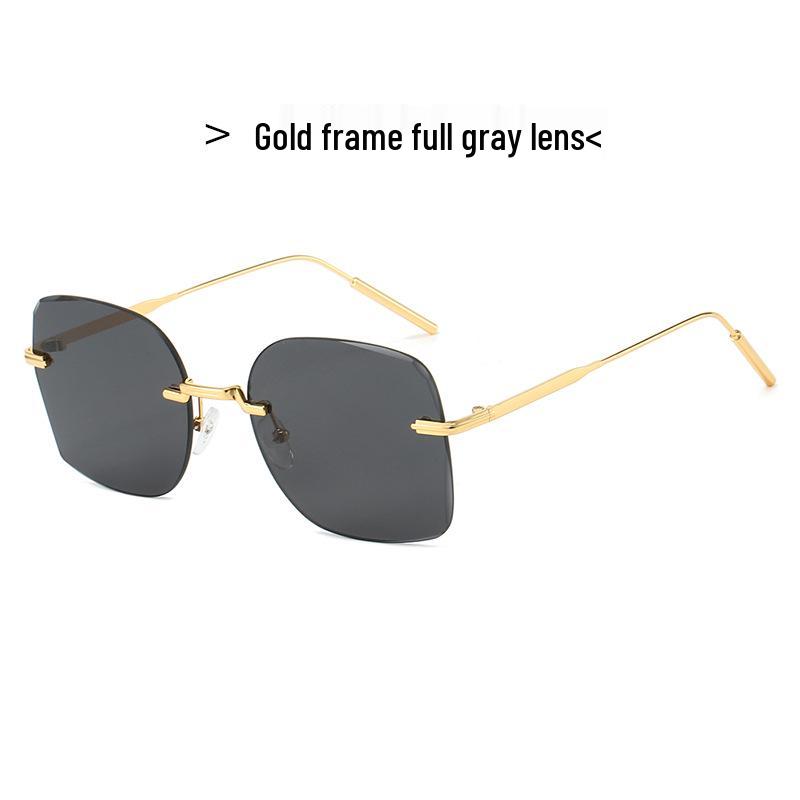 2025 Unisex Rimless Metal Sunglasses with UV Protection & Gradient Lenses