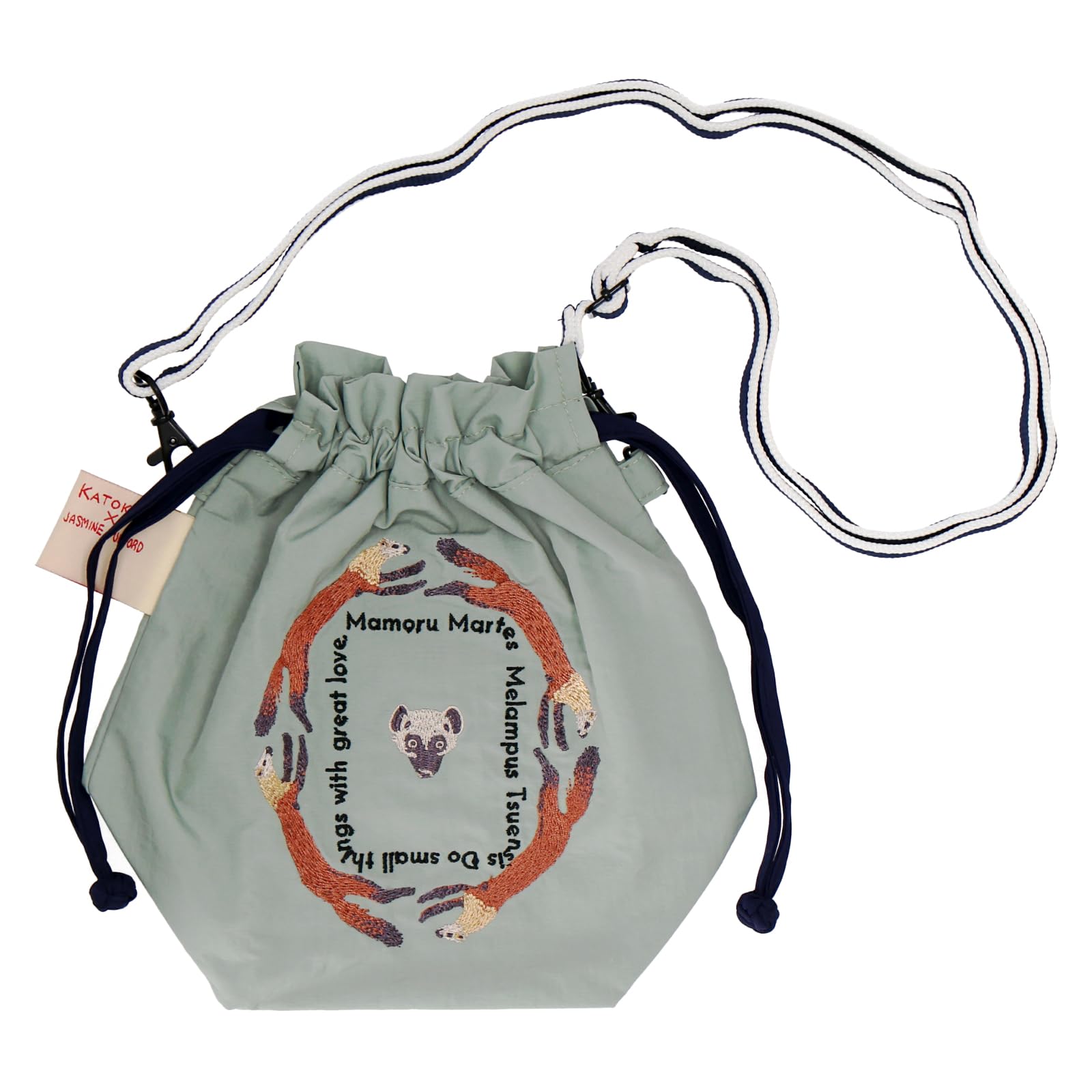 

Mamoru Drawstring Bag 11003301 Drawstring Bag for Endangered Animal 24cm wide x 22cm long x 12cm deep [Catocore] Women, Pattern, 11003302A, Olive