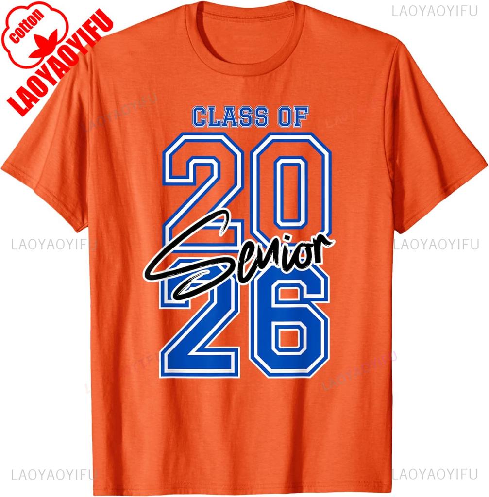 Class of 2026 Senior Gift Happy 2026 Graduation TShirt Simple Letters Style Regular Short Sleeve Unisex Allmatch Shirts
