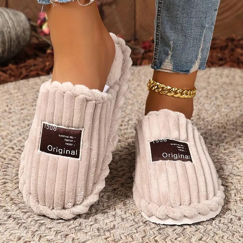 Απαλές Υφασμάτινες Παντόφλες Slip-On με Χνουδωτή Επένδυση - Ζεστές, Οικιακές Παντόφλες για Όλες τις Εποχές για Ζευγάρια, Τέλειο Δώρο για τις Γιορτές, Οικιακές Παντόφλες για Όλες τις Εποχές