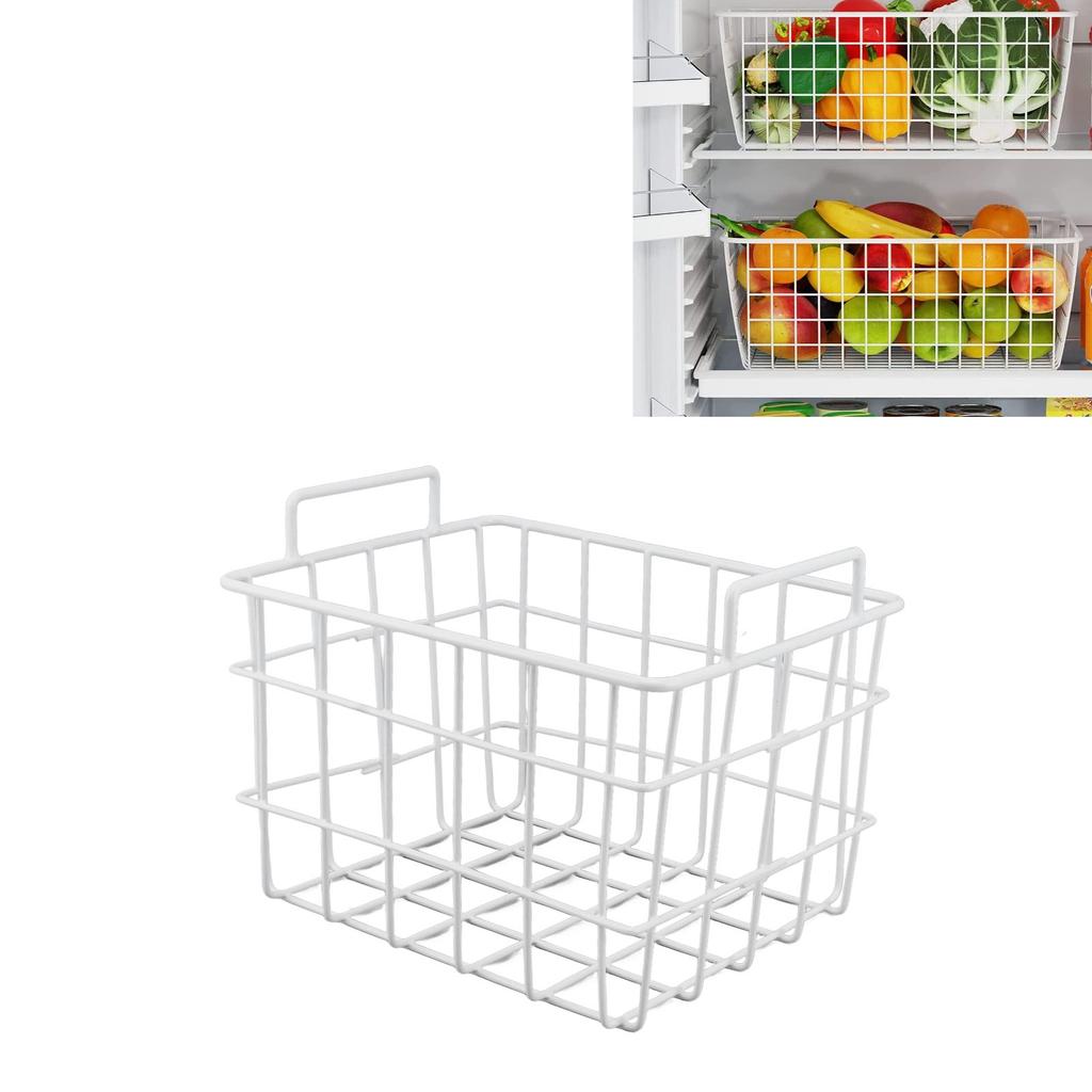 Fridge   Basket Multipurpose Large Capacity Metal Wire Storage Basket for Refrigerator Bathroom Kitchen
