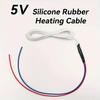 0.5~2m Silicone Rubber Hotline, 5V Silicone Rubber Low Voltage Wire, Heat Cable Pliable Heating Cable(0.5m)