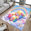 1PC Rainbow Teddy Non-Slip Floor Carpet Compatible for Office&Living Room&Bedroom&Dining Room - Soft & Pattern-G0357