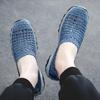 Summer Men Sneakers Braid Beach Shoes Casual Weave Blue Grey Breathable Slip on Flats Tennis Sneakers