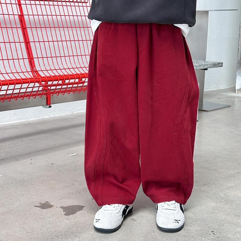 Frühlingsmode Must-Have Hose Für Trendige Kinder Frühjahrskleidung Gewaschene Baumwolle Lässige Lange Hose Unisex Kinder Flicken Volle Baumwolle Gebogene Hose