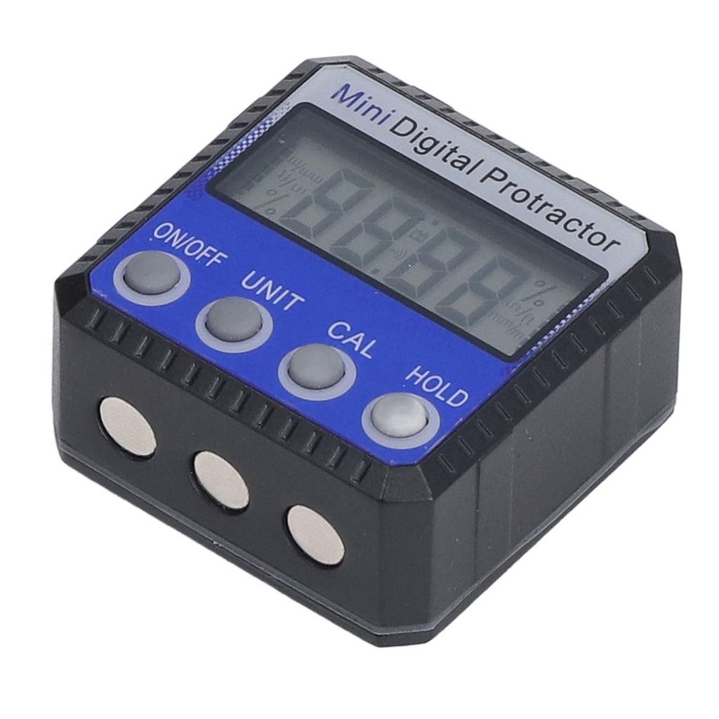 Digital Inclinometer Magnetic 360 Degrees  4 Units Portable Digital Angle Gauge for Angle Measurement Blue
