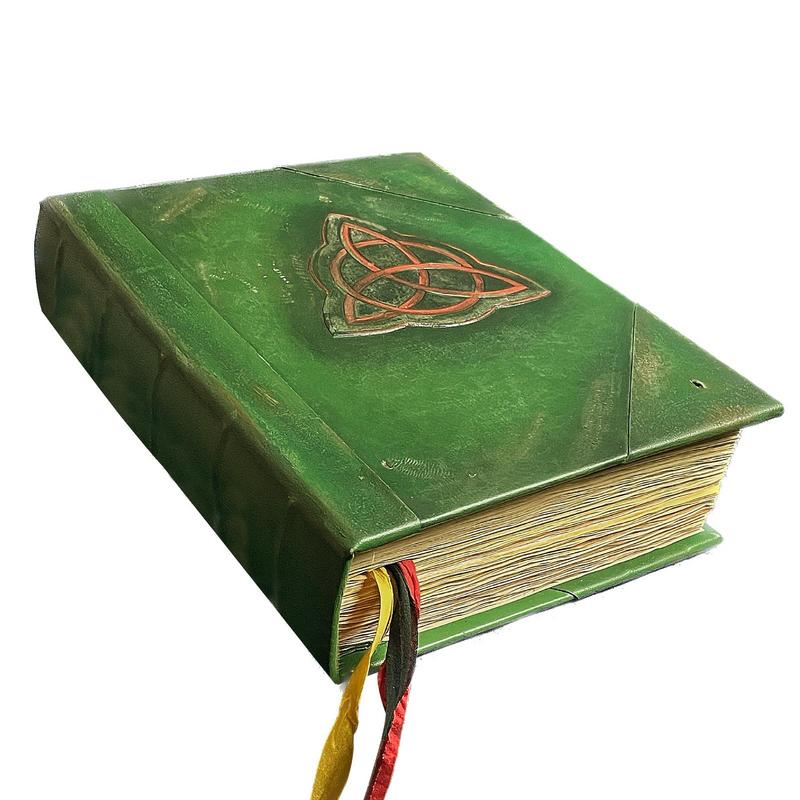 Kniha stínů Kouzelná kniha Kniha stínů Retro zelený obal Starověké příběhy Svázaný deník 350 stran Vintage Kouzelné dárky pro děti