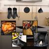 LMETJMA 6Pcs Extra Long Oven Mitts and Pot Holders Sets Heat Resistant Silicone Cooking Gloves Hot Pads Potholders KC0419
